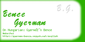 bence gyerman business card